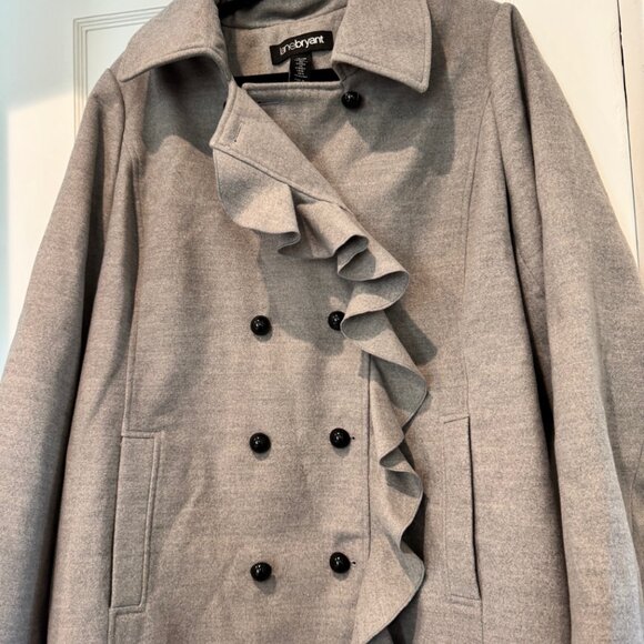NWOT Lane Bryant Pea Coat Plus Size 26/28 Grey - Picture 2 of 3